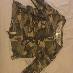 Large camo crop top
